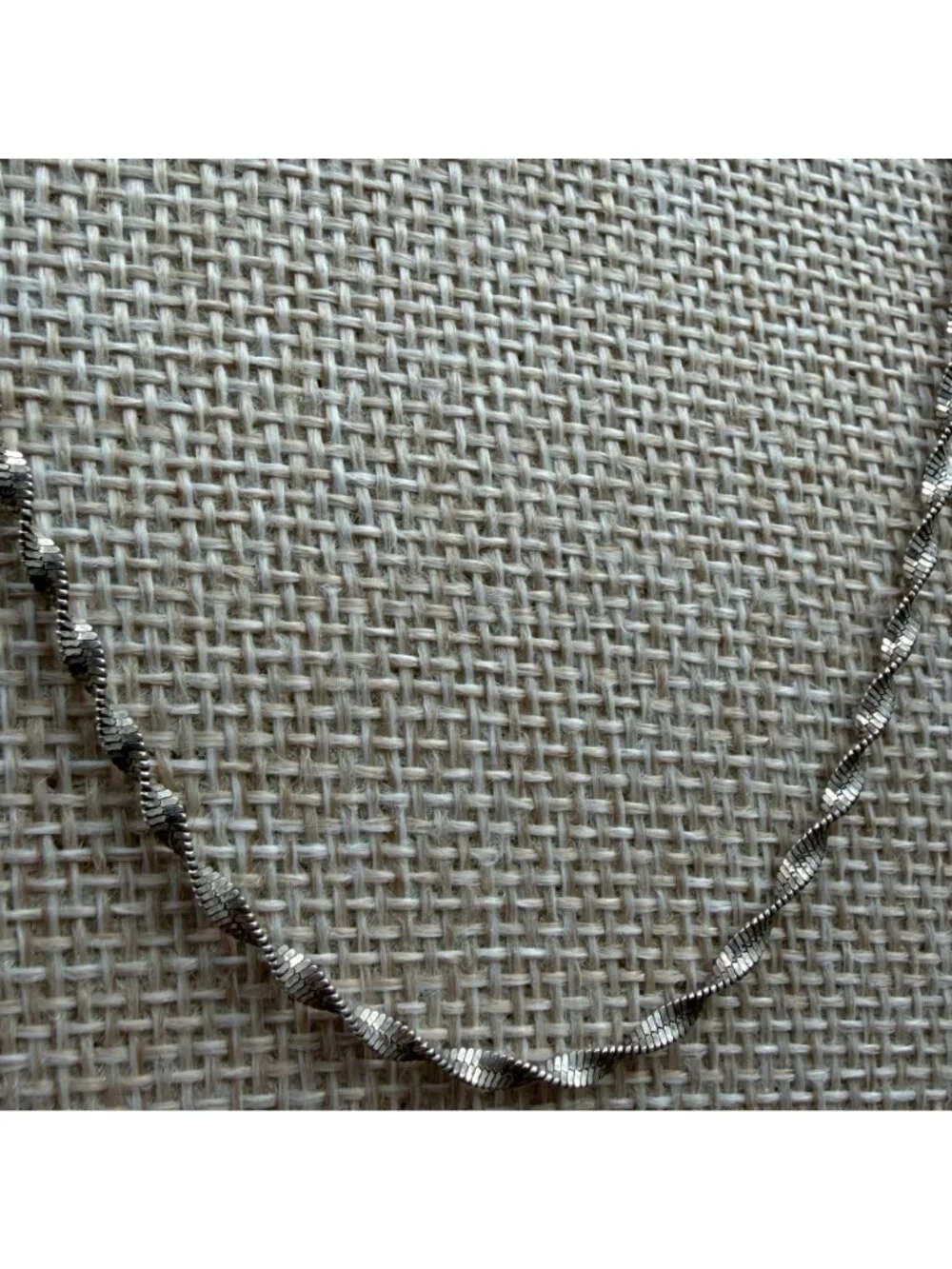 VTG BBI 925 Sterling Silver Twisted Singapore Twist Chain Necklace Italy 18